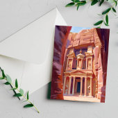 Carte Postale Petra Jordan Travel Painting