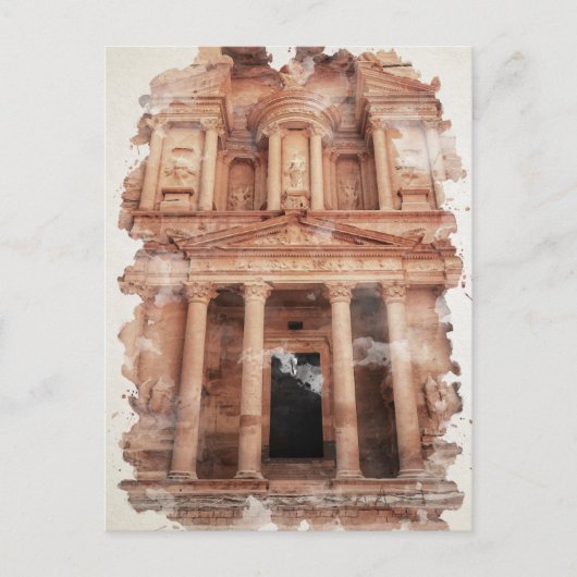 Carte Postale Petra Jordan Watercolor Art (Devant)