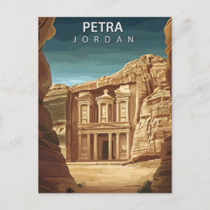 Carte Postale Pétra Jordanie Ruines Anciennes Vintage