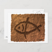 Carte Postale Petroglyphe de poisson hawaïen antique (Devant / Derrière)