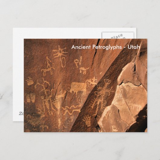 Carte Postale Petroglyphes Rock (Devant / Derrière)