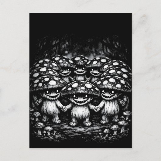 Carte Postale Peuple Champignon • Créatures de la forêt par Bur (Devant)