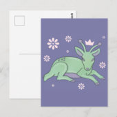 Carte Postale Peuple de cerfs extraterrestres Art folklorique |  (Devant / Derrière)