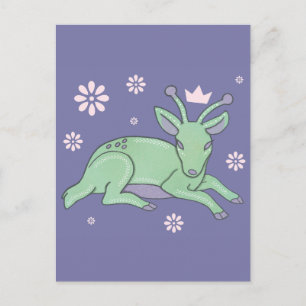 Carte Postale Peuple de cerfs extraterrestres Art folklorique