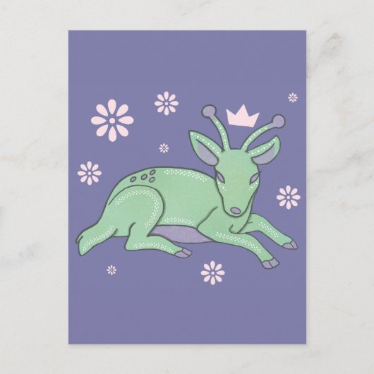 Carte Postale Peuple de cerfs extraterrestres Art folklorique |  (Devant)