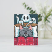 Carte Postale Peur de Ghosts Tabby Chat dans l'illustration de l (Debout devant)
