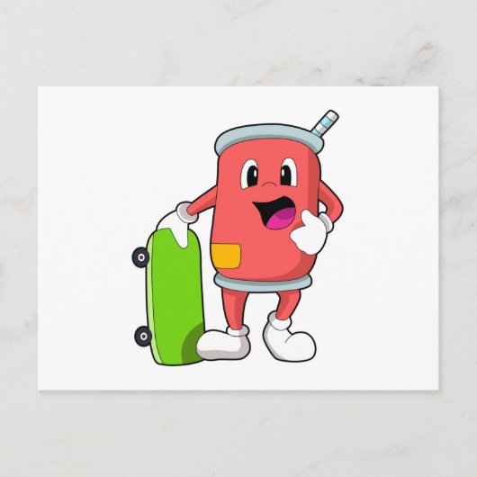 Carte Postale Peut en tant que patineur avec planche à roulettes (Devant)