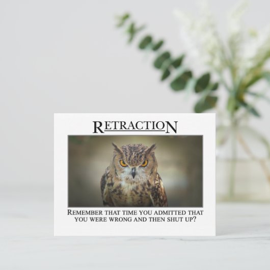 Carte Postale Peut-être devriez-vous repenser ce que vous avez d (Debout devant)