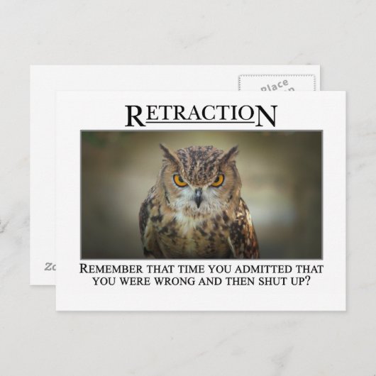 Carte Postale Peut-être devriez-vous repenser ce que vous avez d (Devant / Derrière)