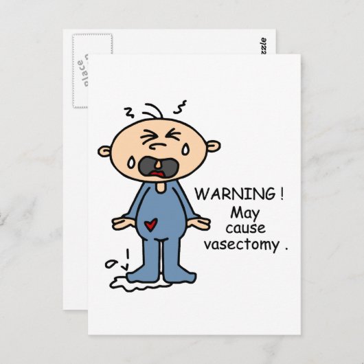 Carte Postale Peut Provoquer une vasectomie (bleu) (Devant / Derrière)