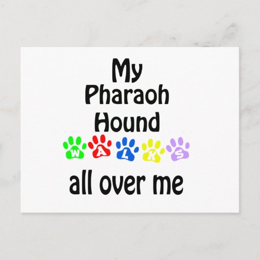 Carte Postale Pharaoh Hound Walks Design (Devant)