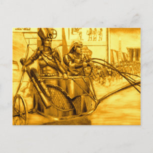 Carte Postale Pharaon égyptien dans son chariot
