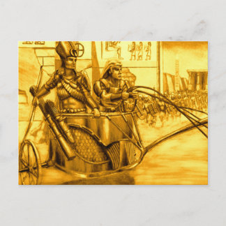 Carte Postale Pharaon égyptien dans son chariot