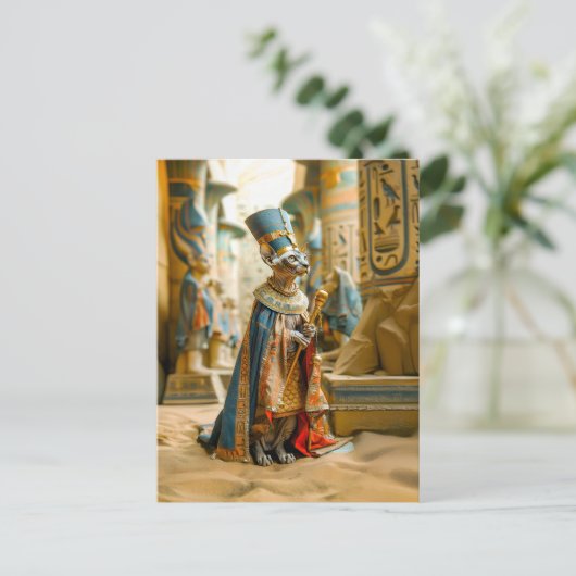 Carte Postale Pharaon sans cheveux avec couronne (Debout devant)