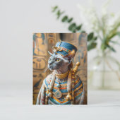 Carte Postale Pharaon sans cheveux avec couronne (Debout devant)