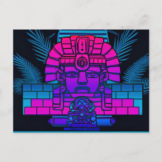 Carte Postale Pharaon Synthwave (Devant)