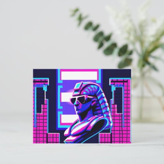 Carte Postale Pharaon Synthwave (Debout devant)