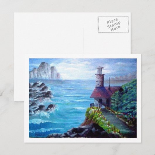 Carte Postale Phare (Devant / Derrière)