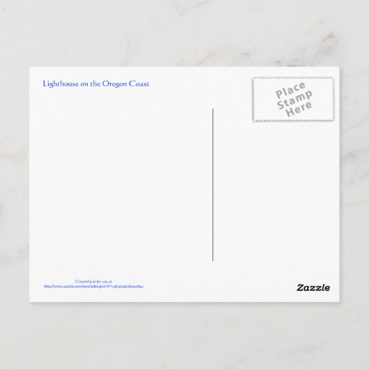 Carte Postale Phare (Dos)