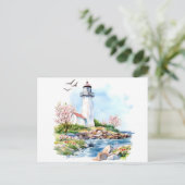 Carte Postale Phare Aquarelle (Debout devant)