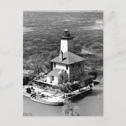 Carte Postale Phare arrière d'alignement de la rivière Saginaw (Devant)