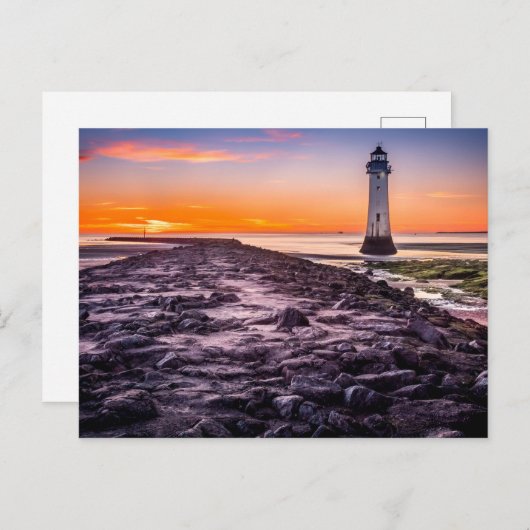 Carte Postale Phare au coucher du soleil (Devant / Derrière)