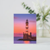 Carte Postale Phare au coucher du soleil (Debout devant)