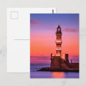Carte Postale Phare au coucher du soleil (Devant / Derrière)