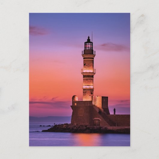 Carte Postale Phare au coucher du soleil (Devant)