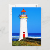 Carte Postale Phare blanc et rouge (Devant / Derrière)