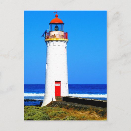 Carte Postale Phare blanc et rouge (Devant)