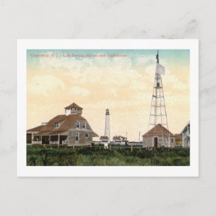 Carte Postale Phare, Cape May, New Jersey Vintage