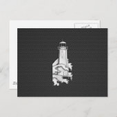 Carte Postale Phare Chrome Style sur fibre de carbone (Devant / Derrière)