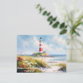 Carte Postale Phare Cloud Gris Et Plage (Debout devant)