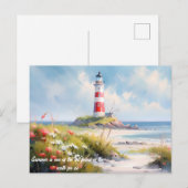 Carte Postale Phare Cloud Gris Et Plage (Devant / Derrière)