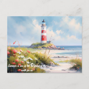 Carte Postale Phare Cloud Gris Et Plage