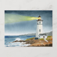 Phare côtier avec faisceau lumineux 