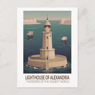 Carte Postale Phare d'Alexandrie 7 Merveilles du Monde