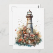Carte Postale Phare d'aquarelle Fairytale (Devant / Derrière)