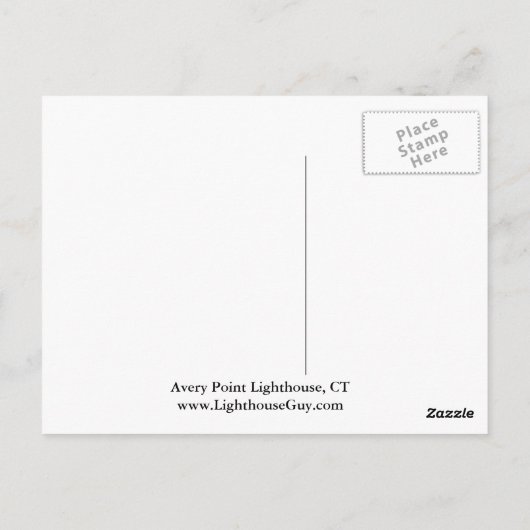 Carte Postale Phare d'Avery Point, Connecticut (Dos)