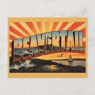 Carte Postale Phare de Beavertail RI Rivage Rocheux Art