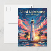 Carte Postale Phare de Biloxi Mississippi (Devant / Derrière)