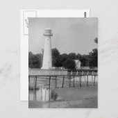 Carte Postale Phare de Biloxi Photo Vintage (Devant / Derrière)