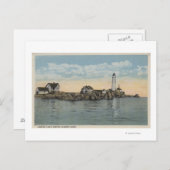 Carte Postale Phare de Boston, MABoston à Boston Harbour (Devant / Derrière)