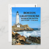Carte Postale Phare de Boston, Massachusetts (Devant / Derrière)