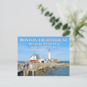 Carte Postale Phare de Boston, Massachusetts (Debout devant)