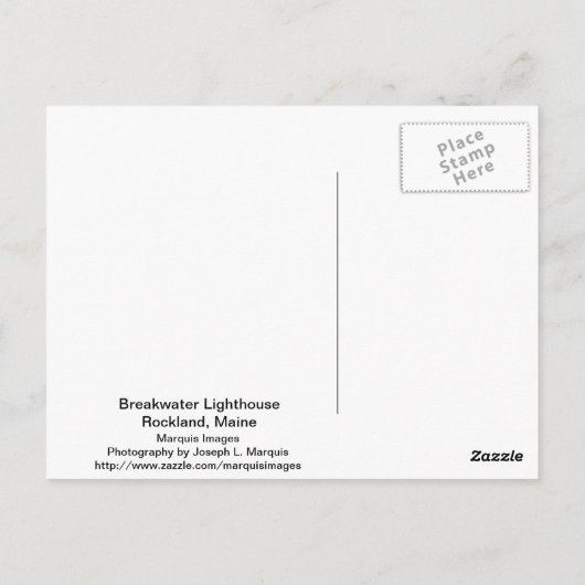 Carte Postale Phare de Breakwater (Dos)