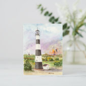 Carte Postale Phare de Cape Canaveral Lancement de fusée Aquarel (Debout devant)