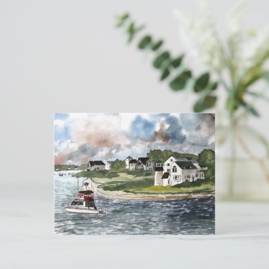 Carte Postale Phare de Cape Cod et bateau de pêche (Debout devant)
