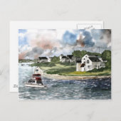 Carte Postale Phare de Cape Cod et bateau de pêche (Devant / Derrière)